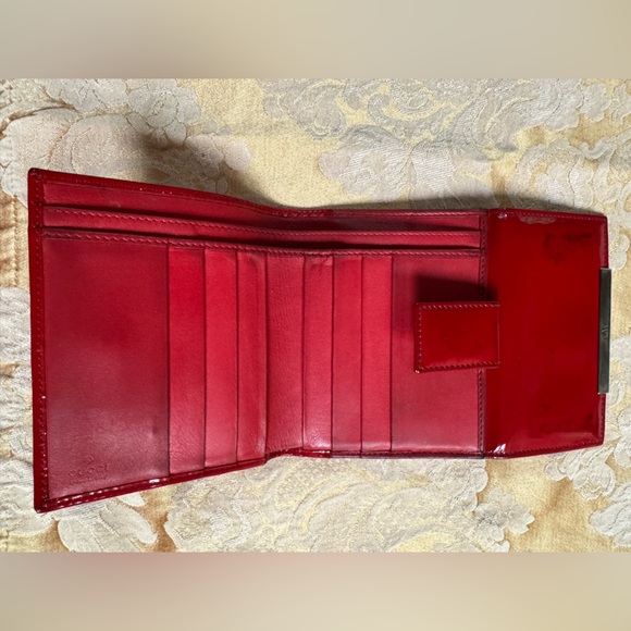 Authentic Gucci wallet Red Patent Leather 90s Vintage - Picture 6 of 13